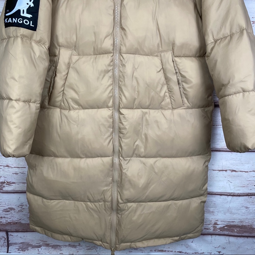 NWT Kangol x H&M Light Beige Long Puffer Jacket - Picture 7 of 16